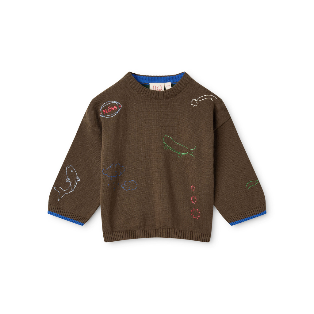 Gebreide sweater Gustav - Mosswood - 100% katoen - Flöss - productfoto