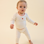 Pointelle romper Flora - Gentle Cream - Katoen - Flöss - voorkant