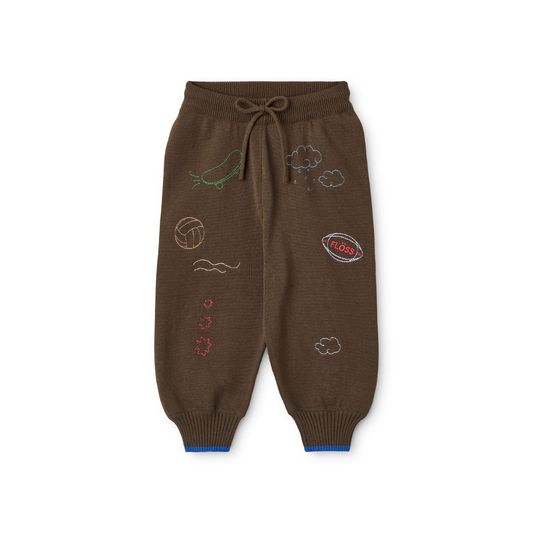 Gebreide joggingbroek Gustav – Mosswood – 100% katoen – Flöss