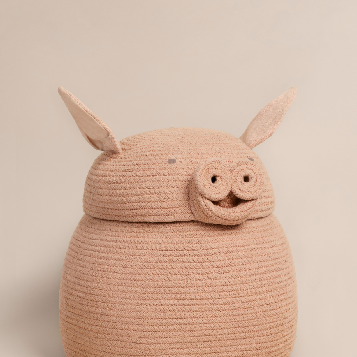 Basket Peggy the Pig – Opbergmand varken – Rose – Ø 32 × 30 cm – Lorena Canals