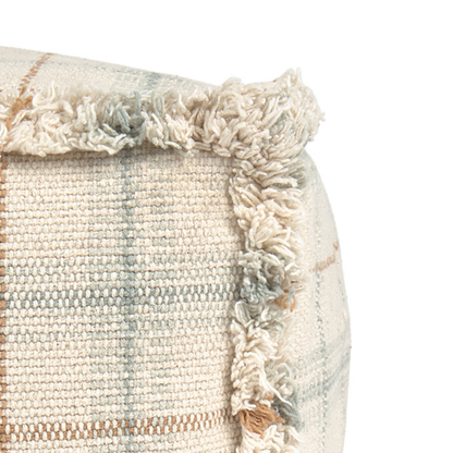 Handloom Pouf – Blue Sage – 40 × 40 × 20 cm – Lorena Canals