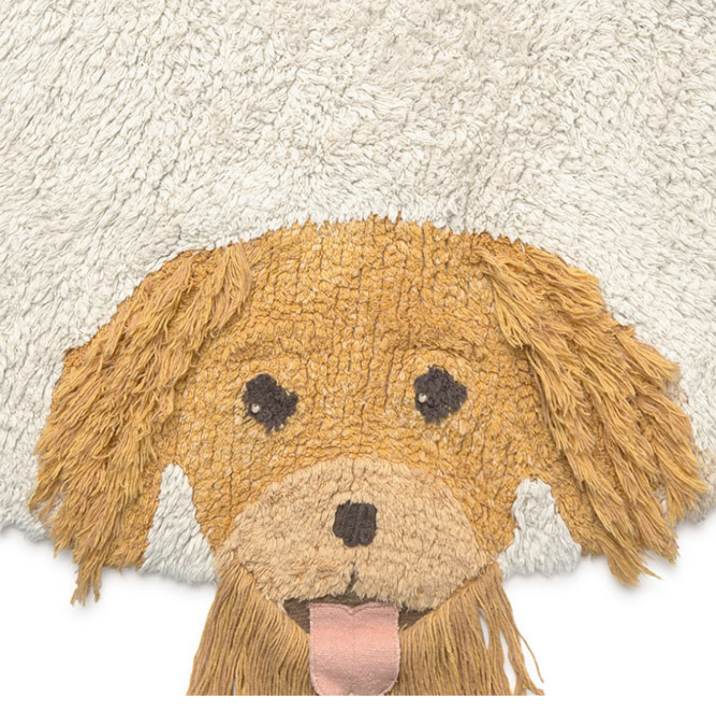 Wasbaar vloerkleed Dogs – Naturel – Ø 140 cm – Lorena Canals