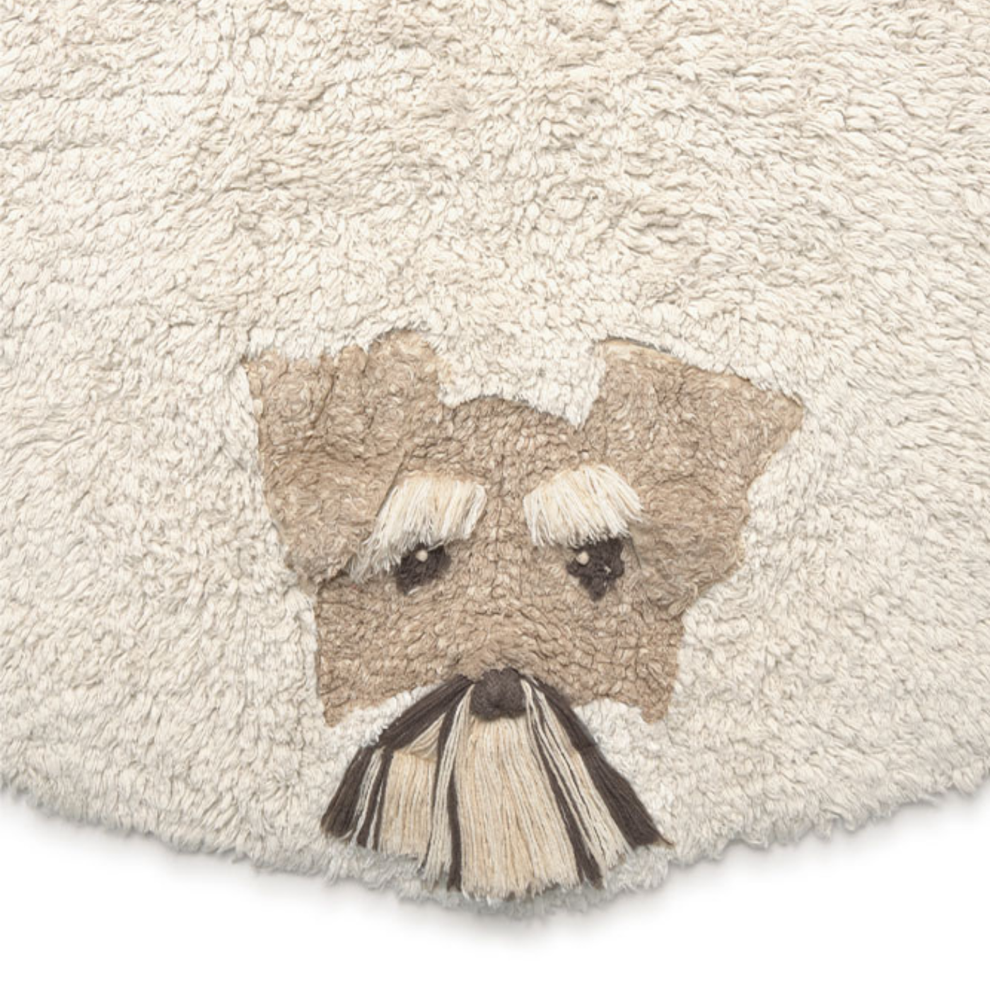 Wasbaar vloerkleed Dogs – Naturel – Ø 140 cm – Lorena Canals
