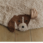 Wasbaar vloerkleed Dogs – Naturel – Ø 140 cm – Lorena Canals