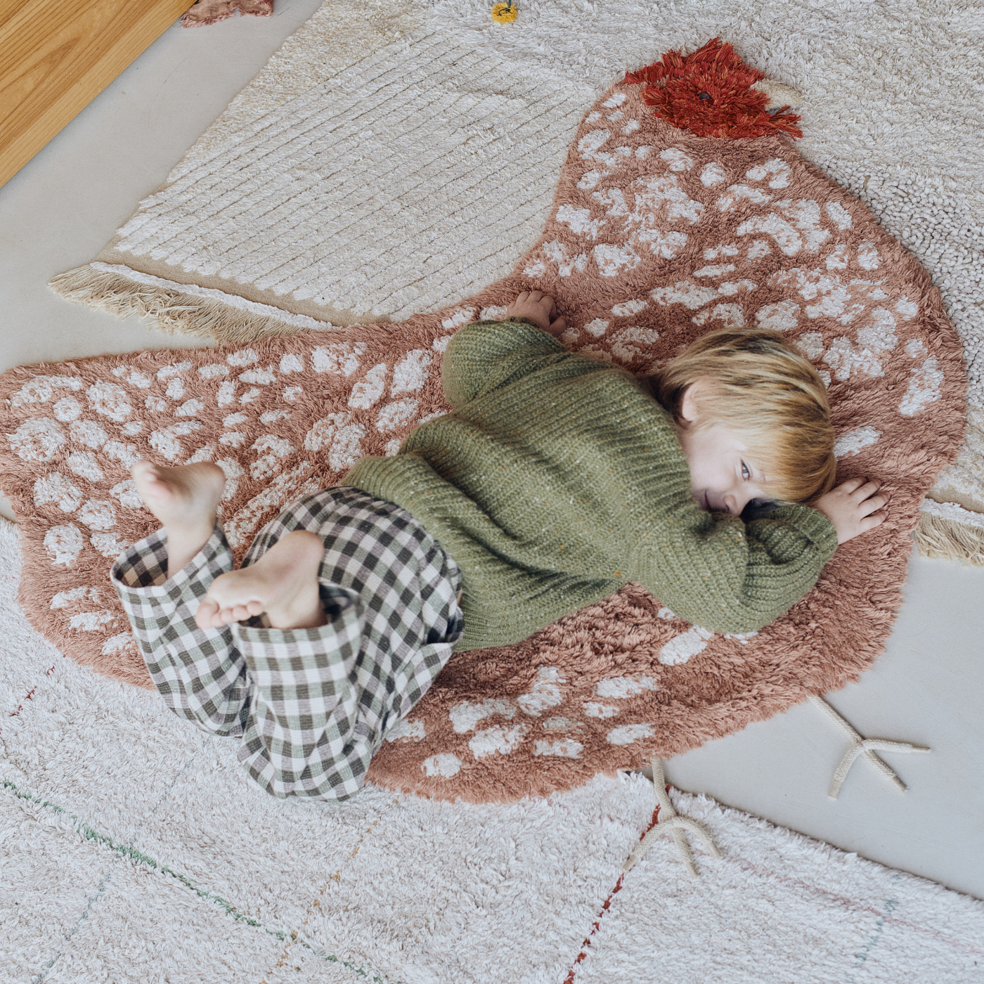 Washable Rug Chicken – Wasbaar vloerkleed kip – Katoen - Lorena Canals