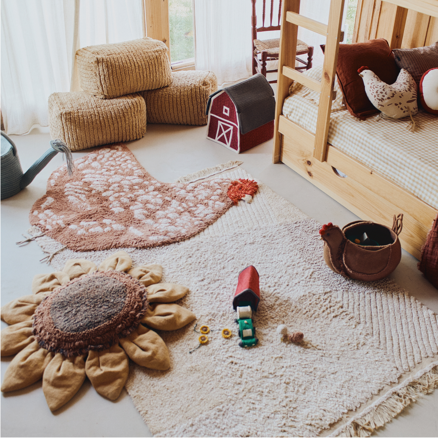Washable Rug Chicken – Wasbaar vloerkleed kip – Katoen - Lorena Canals