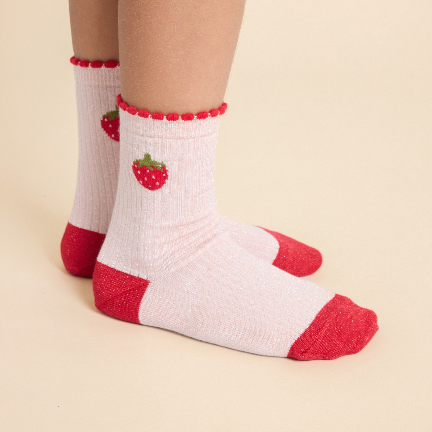 Sokkenset Vibe Socks 2-pack - Glitter Berry - Katoen - Flöss - productfoto - afbeelding 3