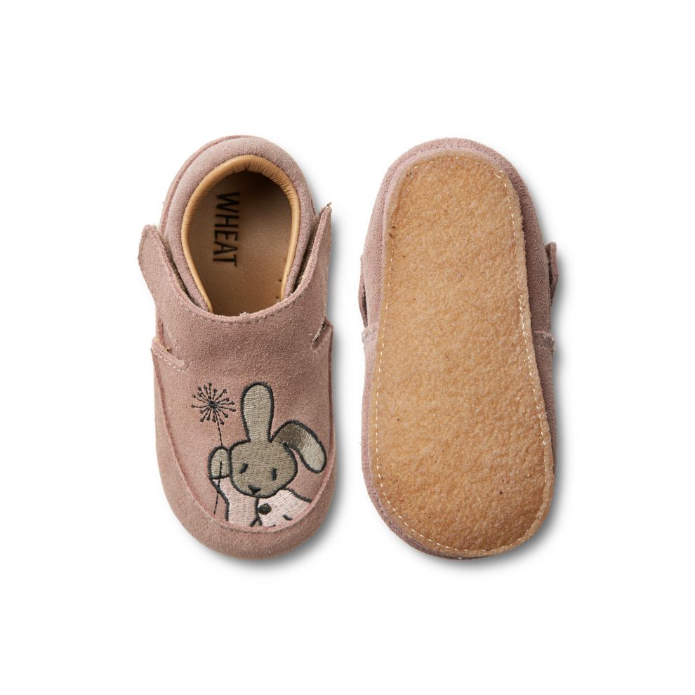 Binnenschoen Pixie - Biologisch katoen - Dusty rouge/roze - Wheat - productfoto