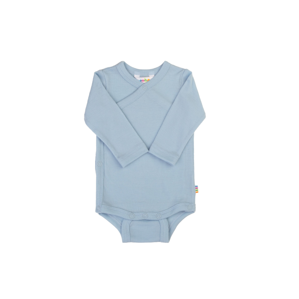 Overslag romper - Merino wol - Blauw - Joha - voorkant