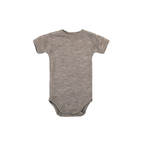 Romper korte mouw - Merino wol - Bruin/Sesam - Joha - voorkant