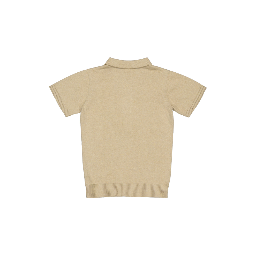 Fijngebreid poloshirt Benny - Katoen - Beige - Levv Labels - productfoto - afbeelding 3