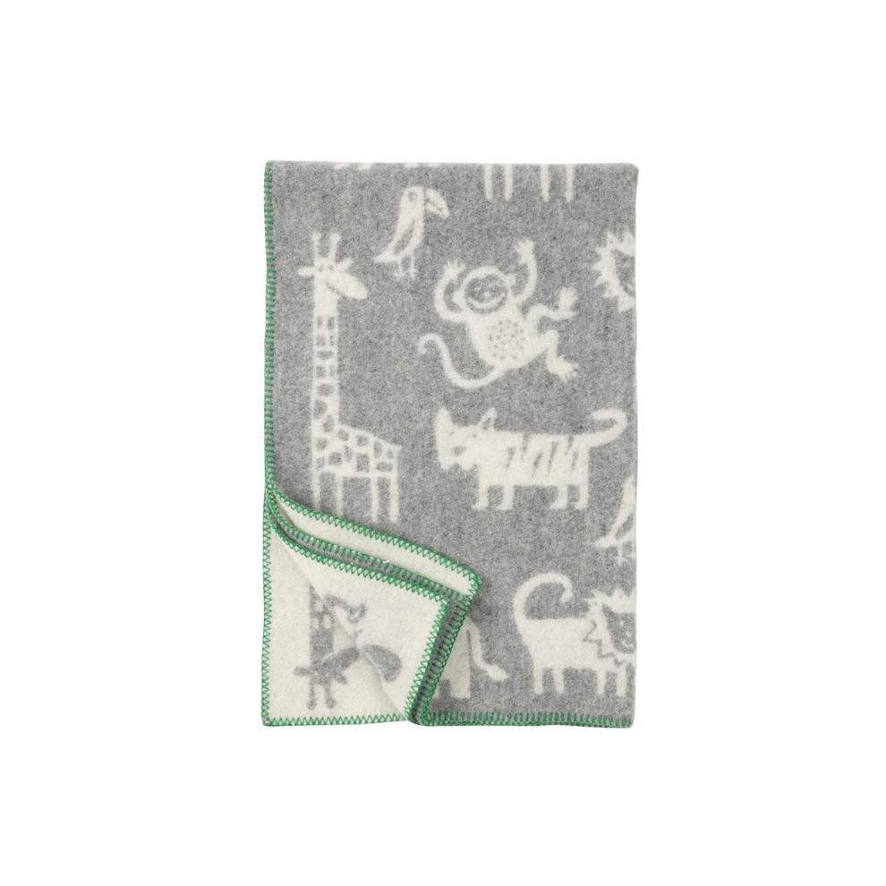 Ledikant dekentje Jungle - Biologisch wol - 90x130 cm - Klippan - productfoto