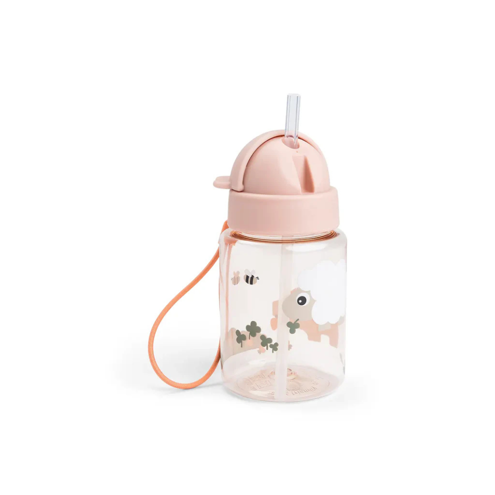 Drinkfles met rietje - Straw bottle - Tiny farm - Powder - 280 ml - Done by Deer - verpakking