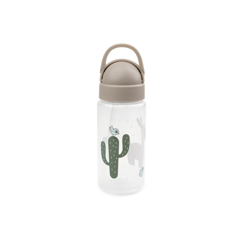 Drinking bottle with straw - Straw bottle - Tiny farm - Sand/Lalee - 350 ml - Done by Deer