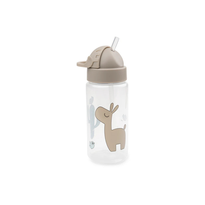 Drinking bottle with straw - Straw bottle - Tiny farm - Sand/Lalee - 350 ml - Done by Deer