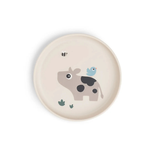 Anti slip bordje - Foodie plate - Tiny farm - Sand - Done by Deer - productfoto