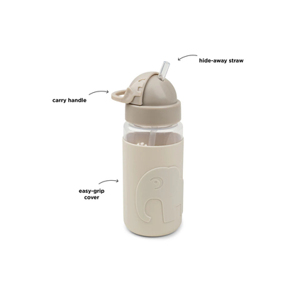 Straw bottle - Easy-grip straw bottle - Elphee - Sand - 350 ml - Done by Deer