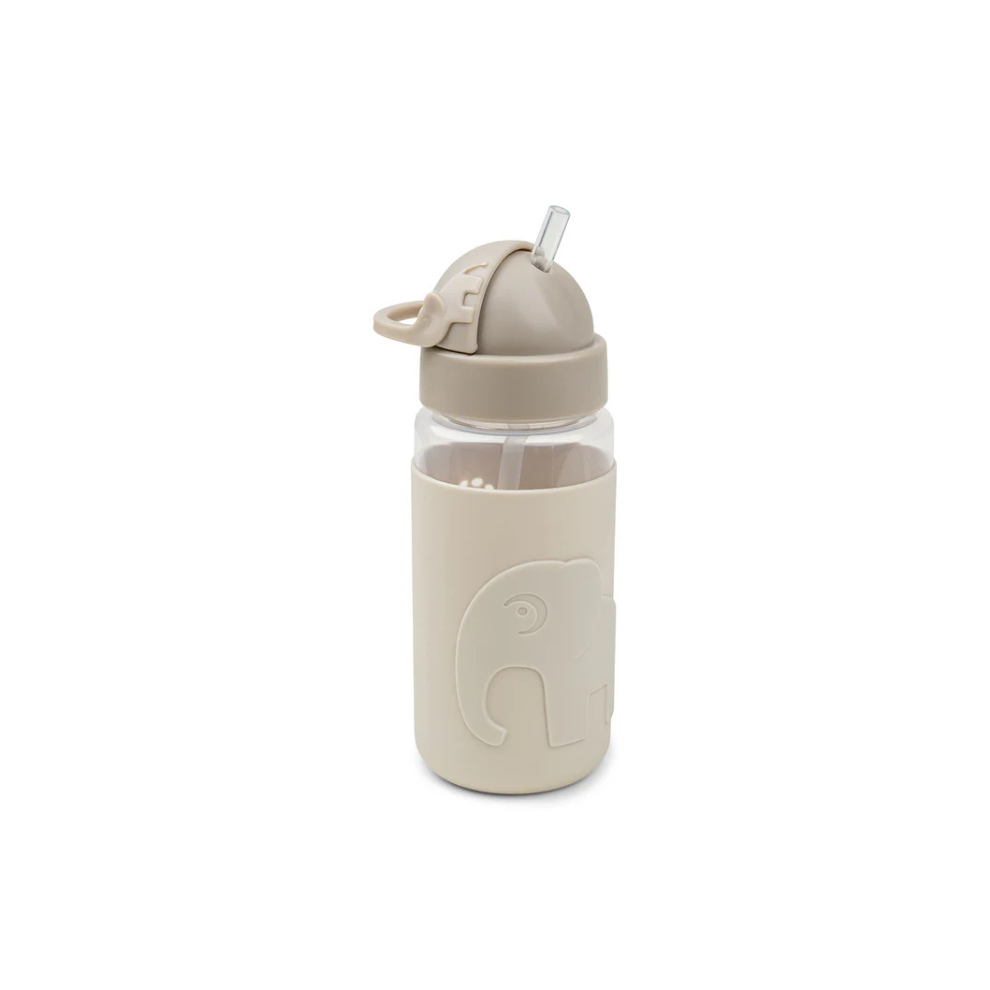 Drinkfles met rietje - Easy-grip straw bottle - Elphee - Sand - 350 ml - Done by Deer - productfoto