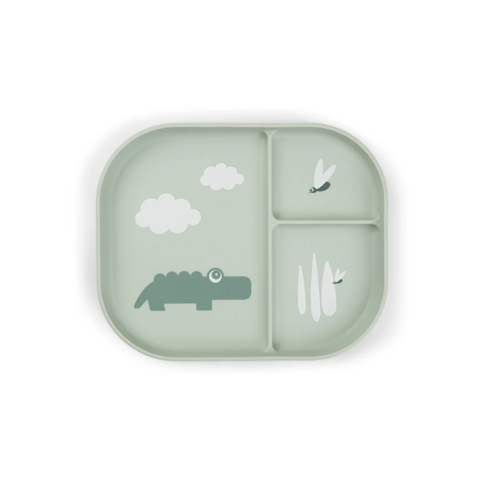 Vakken bordje - Foodie compartment plate - Croco - Green - Done by Deer - productfoto - afbeelding 2