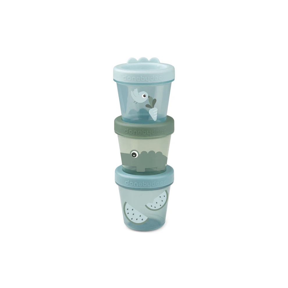 Babyvoedingscontainer - Baby food container 3-pack - Croco - Green - Done by Deer