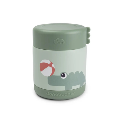 Thermo bewaarbeker - Insulated food jar - Playground - Croco/Green - 300 ml - Done by Deer