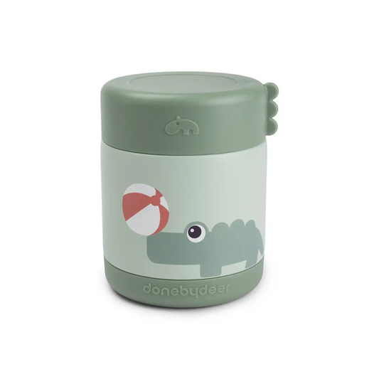 Thermo insulated food jar - Playground - Croco/Green - 300 ml - Done by Deer