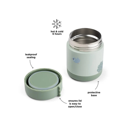Thermo bewaarbeker - Insulated food jar - Playground - Croco/Green - 300 ml - Done by Deer