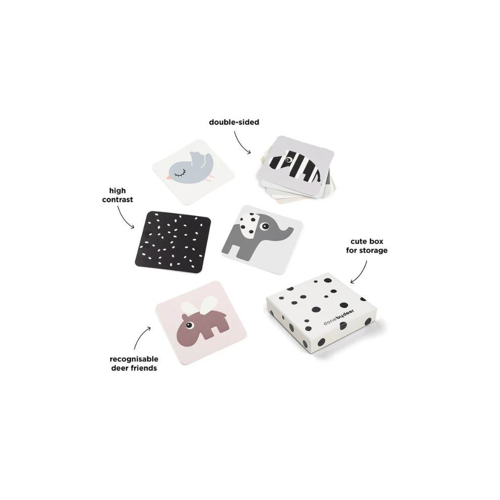 Visual Stimulation Cards - Baby contrast cards 10-pack - Elphee - Colour mix - Done by Deer