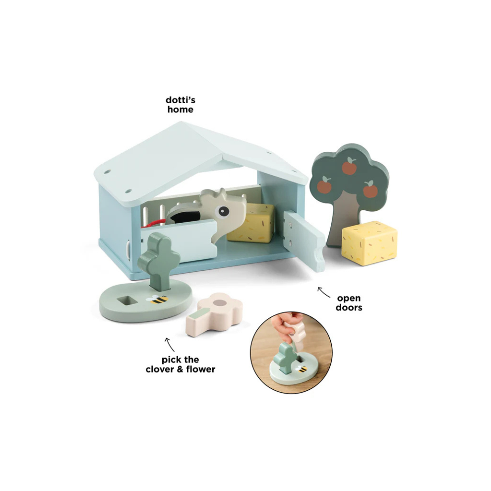Wooden farm set - Tiny farm play set - Dotti - Colour mix - Done by Deer