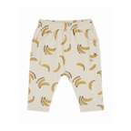 Broekje badstof - Sarouel Eponge - Biologisch katoen mix - Bananen/Off white - Emile et Ida - productfoto