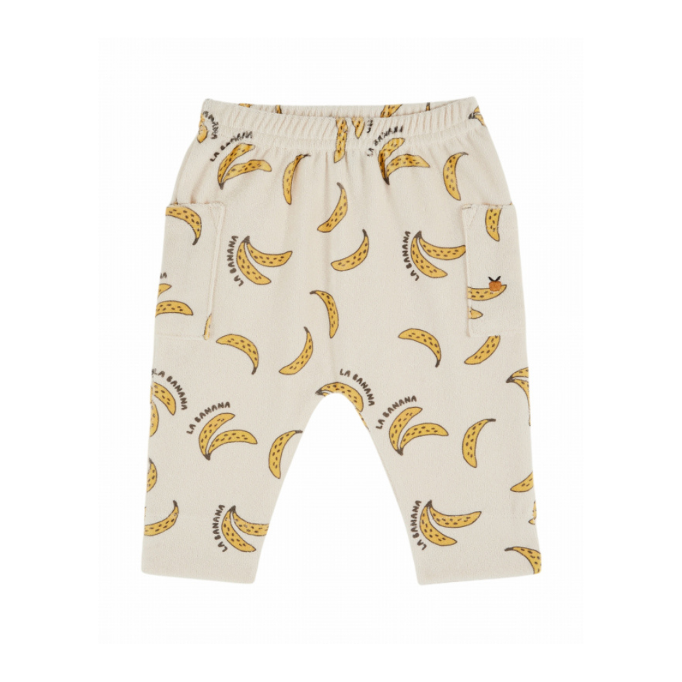 Broekje badstof - Sarouel Eponge - Biologisch katoen mix - Bananen/Off white - Emile et Ida