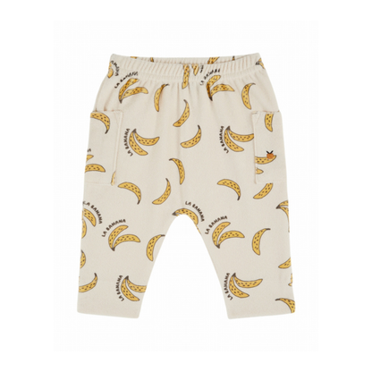 Broekje badstof - Sarouel Eponge - Biologisch katoen mix - Bananen/Off white - Emile et Ida