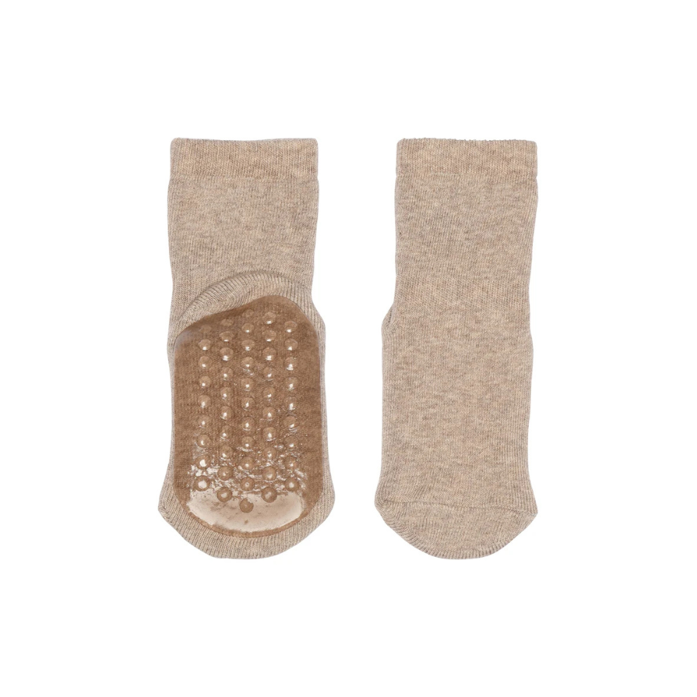 Anti slip sokken - Katoen - Beige/Light Brown Melange - MP Denmark - productfoto