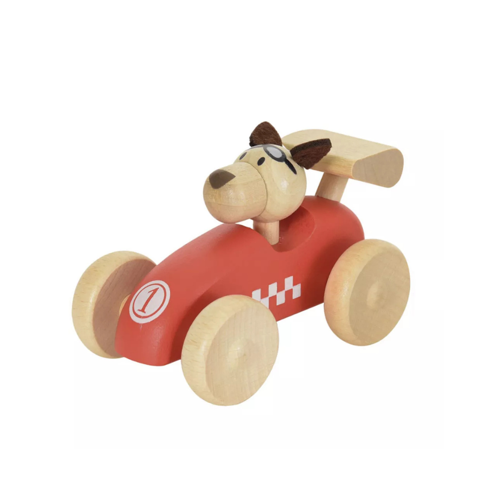 Wooden Racing Car with Dog - 1+ year - Egmont Toys