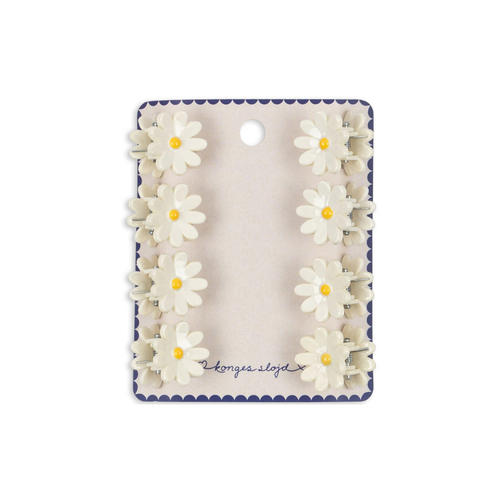 6 Pack Mini Hair Claws - Daisy - Kleine Haarspeldjes - Bloemtjes - Konges Sløjd - productfoto