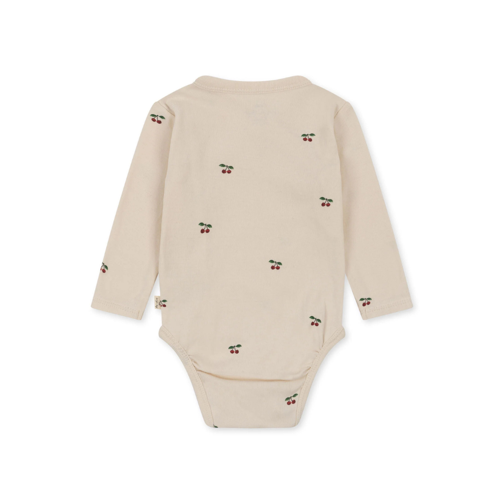 Minnie Romper - Amour Rouge met Rode Hartjes - Pointelle - Biologisch Katoen - GOTS - Konges Sløjd - achterkant