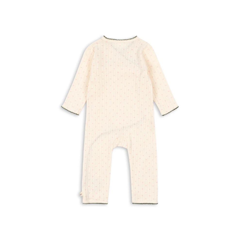 Minnie Newborn Onesie - Overslag Boxpakje met Ajourpatroon - Biologisch Katoen - GOTS - Konges Sløjd - achterkant