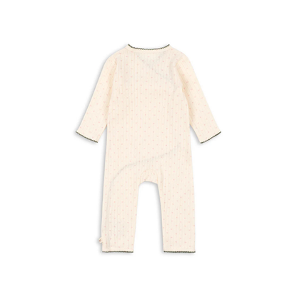 Minnie Newborn Onesie - Overslag Boxpakje met Ajourpatroon - Biologisch Katoen - GOTS - Konges Sløjd - achterkant
