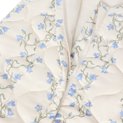 Padded Sleeping Bag - Bell Flower/Blue Flower Print - Organic Cotton - Garbo&Friends