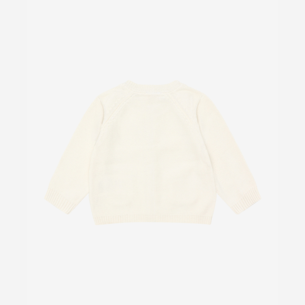 Knitted Baby Cardigan - Organic Cotton - Knit Cardigan - Antique White - GOTS - Fixoni