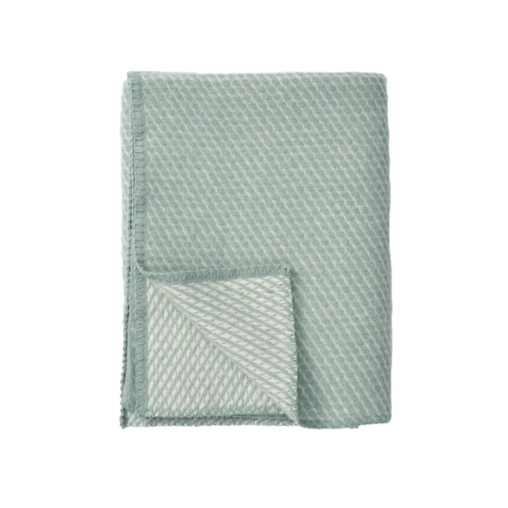 Wieg - of ledikantdeken Velvet - Zuiver scheerwol - Duck Blue - Klippan - productfoto