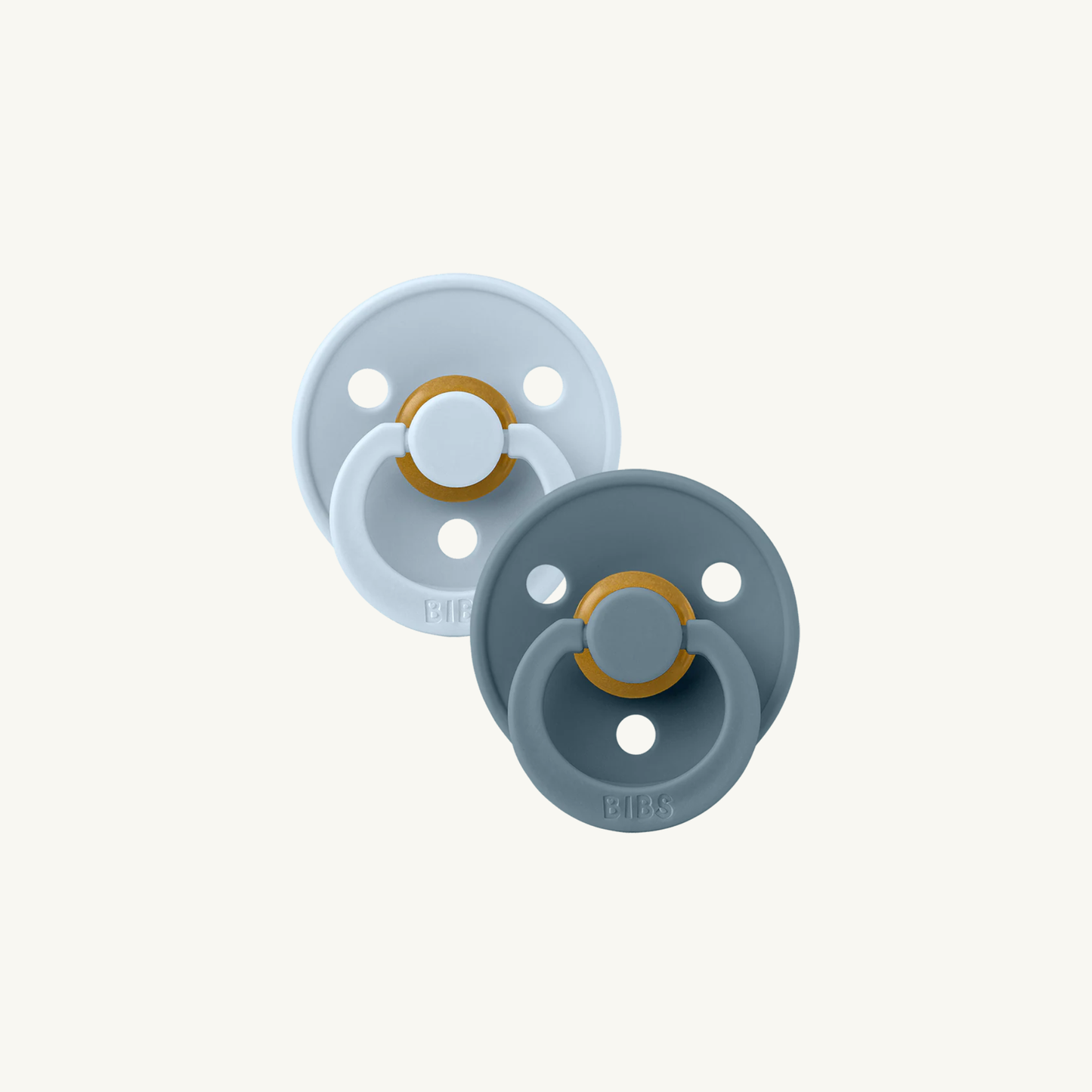 Colour Schnuller 2er-Pack - Babyblau/Petrol - Anatomisch - Naturkautschuklatex - BIBS