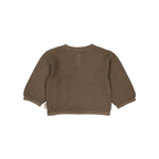 Gebreid baby truitje Nelle - Light Brown - 100% katoen - LEVV Labels - achterkant