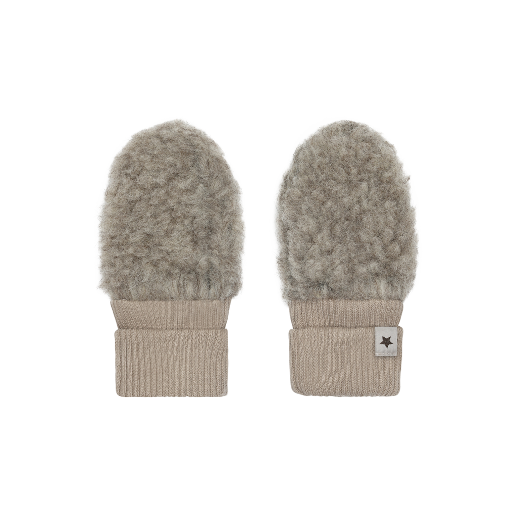 Moufles bébé - Ours en laine - Camel chiné - 100 % laine - HUTTEliHUT