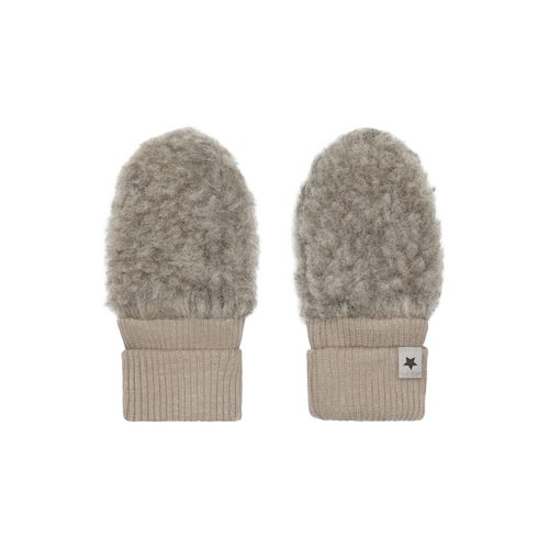 Baby Fäustlinge - Wool Teddy - Camel Melange - 100% Wolle - HUTTEliHUT