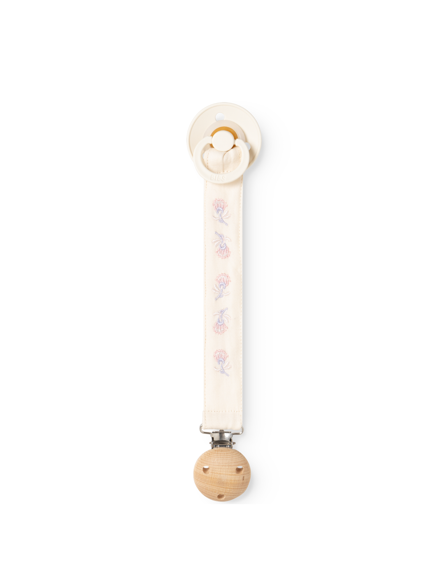 Pacifier clip Alo with embroidered teddy bears - Mini Bloom Emb. - MarMar Copenhagen