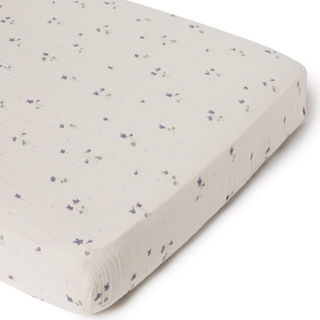 Hoeslaken - Muslin Fitted Sheet Junior - 70x140 - Biologisch katoen mousseline - Viola - Garbo & Friends - Garbo&Friends - productfoto - afbeelding 4