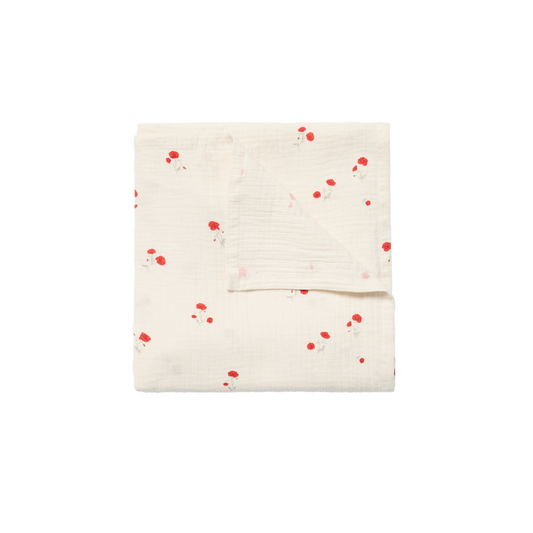 Hydrophilic Cloth 110x110cm - Muslin Swaddle Blanket Poppy - Organic Cotton - Garbo & Friends