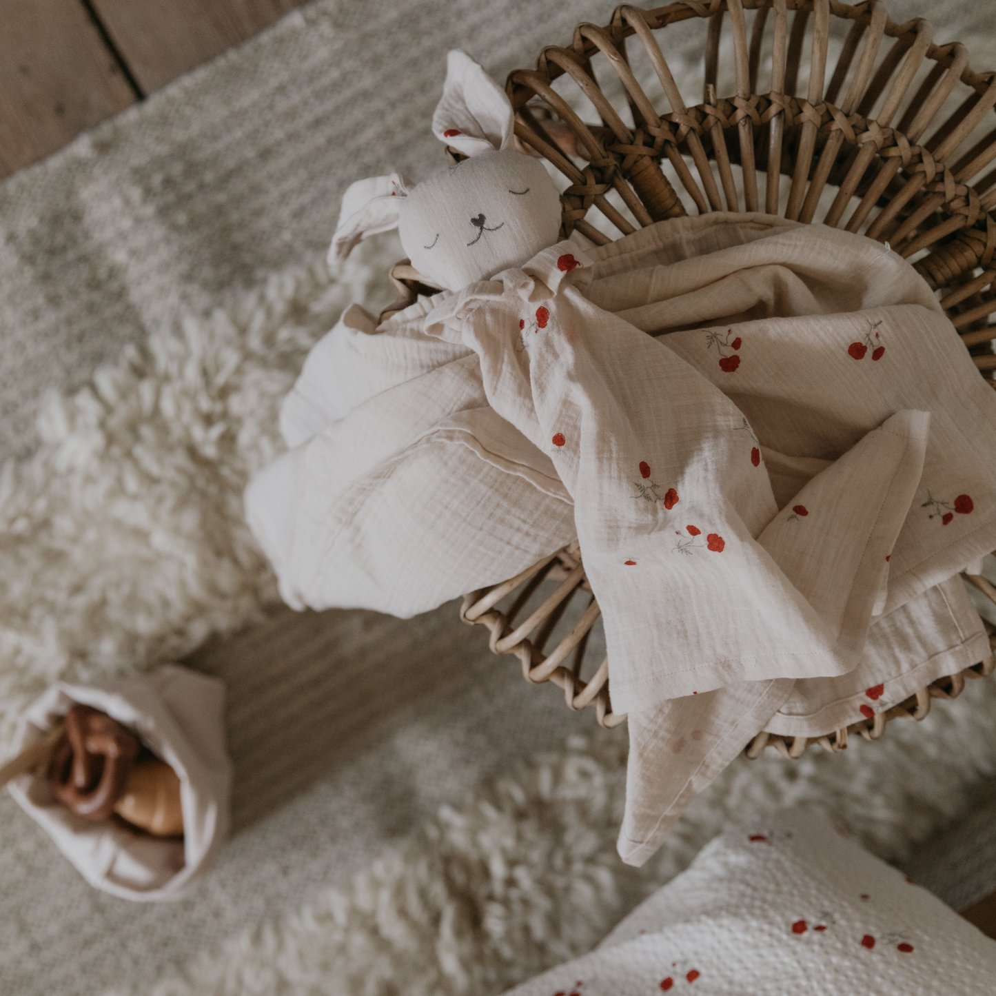 Knuffeldoekje Konijn - Muslin Bunny Cuddle cloth - Biologisch katoen - Poppy - Garbo&Friends