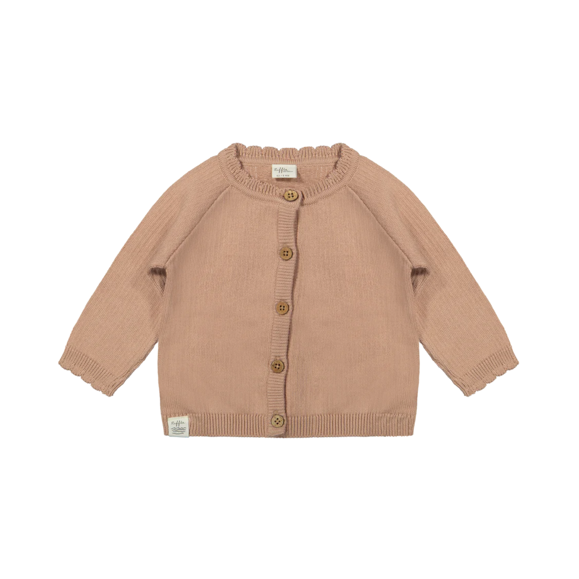 Gebreid vestje - Cardigan Cash Knit Pink - Biologisch katoen - Riffle Amsterdam - productfoto